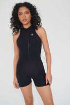 KIMITH I am Limitless Zipper Bodysuit in Black