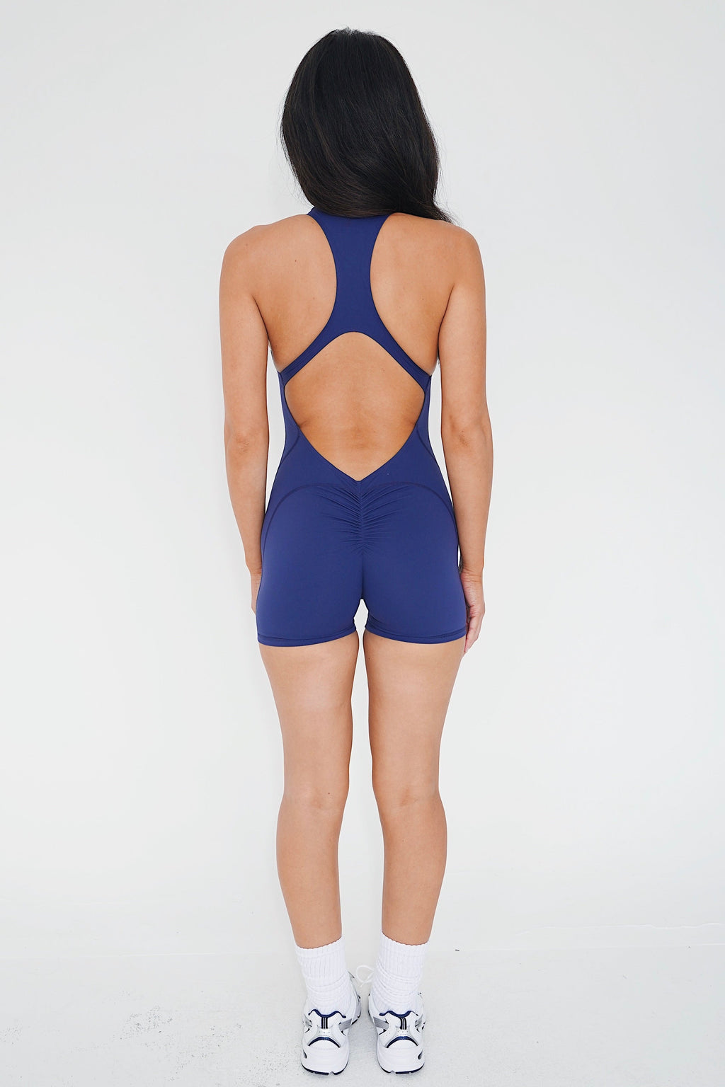 KIMITH I am Limitless Zipper Bodysuit in Navy