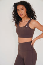 KIMITH I am Beautifully Radiant Quick Dry Coffee Sports Bra