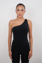 KIMITH I Am Wealthy Black One Shoulder Top