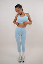 KIMITH I Am Glowing Sky Blue Quick Dry Butter Legging