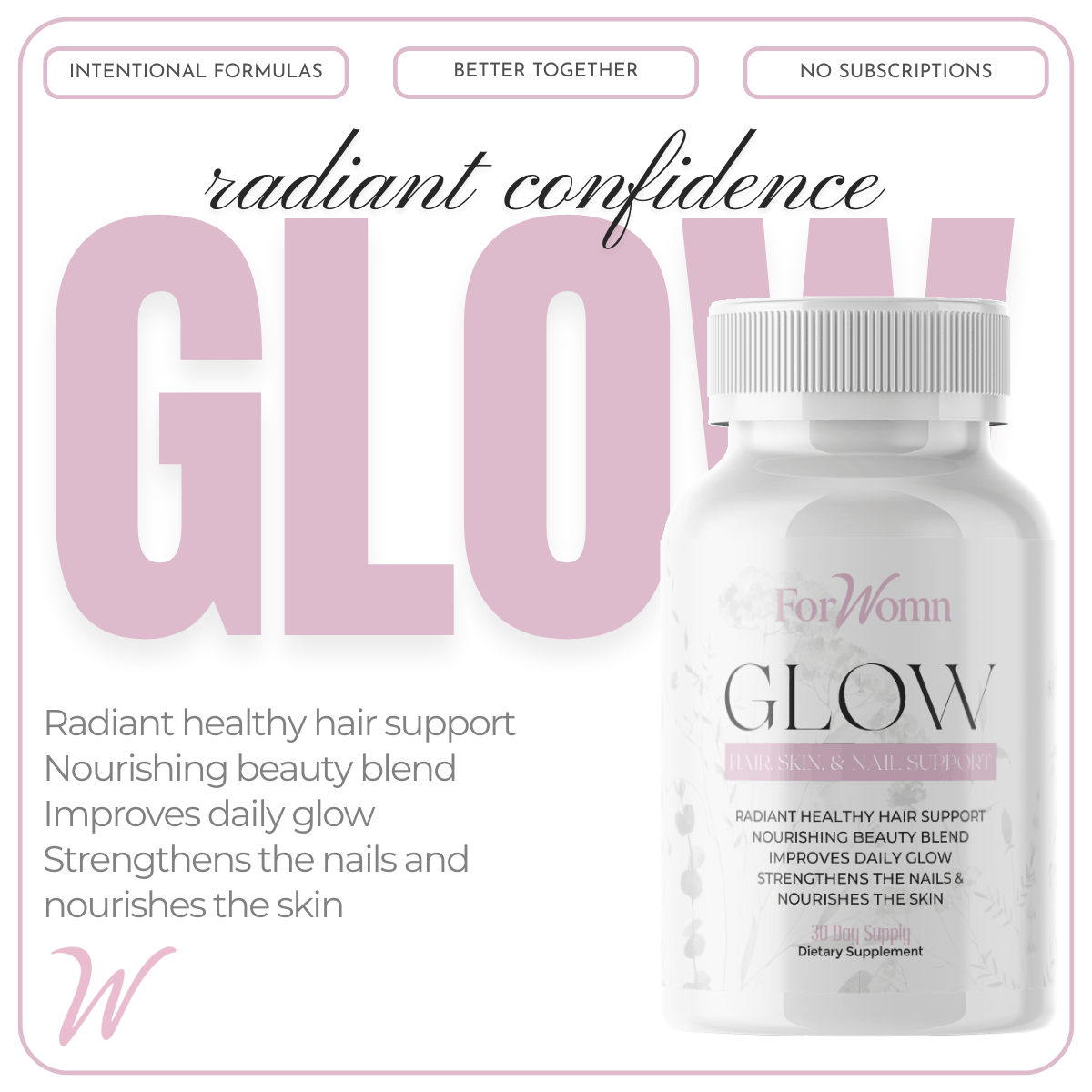 Glow Hair, Skin, and Nail Support Supplement