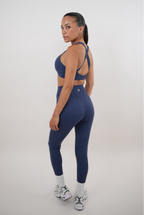 KIMITH I Am Glowing Navy Blue Quick Dry Butter Legging