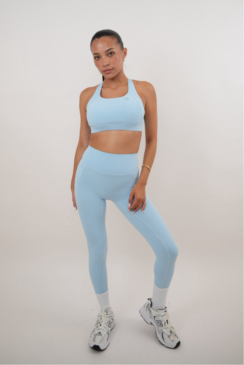 KIMITH I Am Glowing Sky Blue Quick Dry Butter Legging