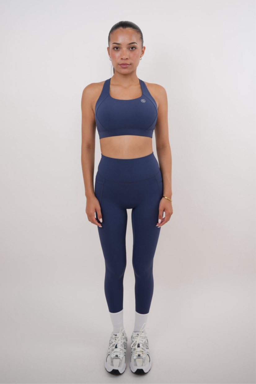 KIMITH I Am Glowing Navy Blue Quick Dry Butter Legging