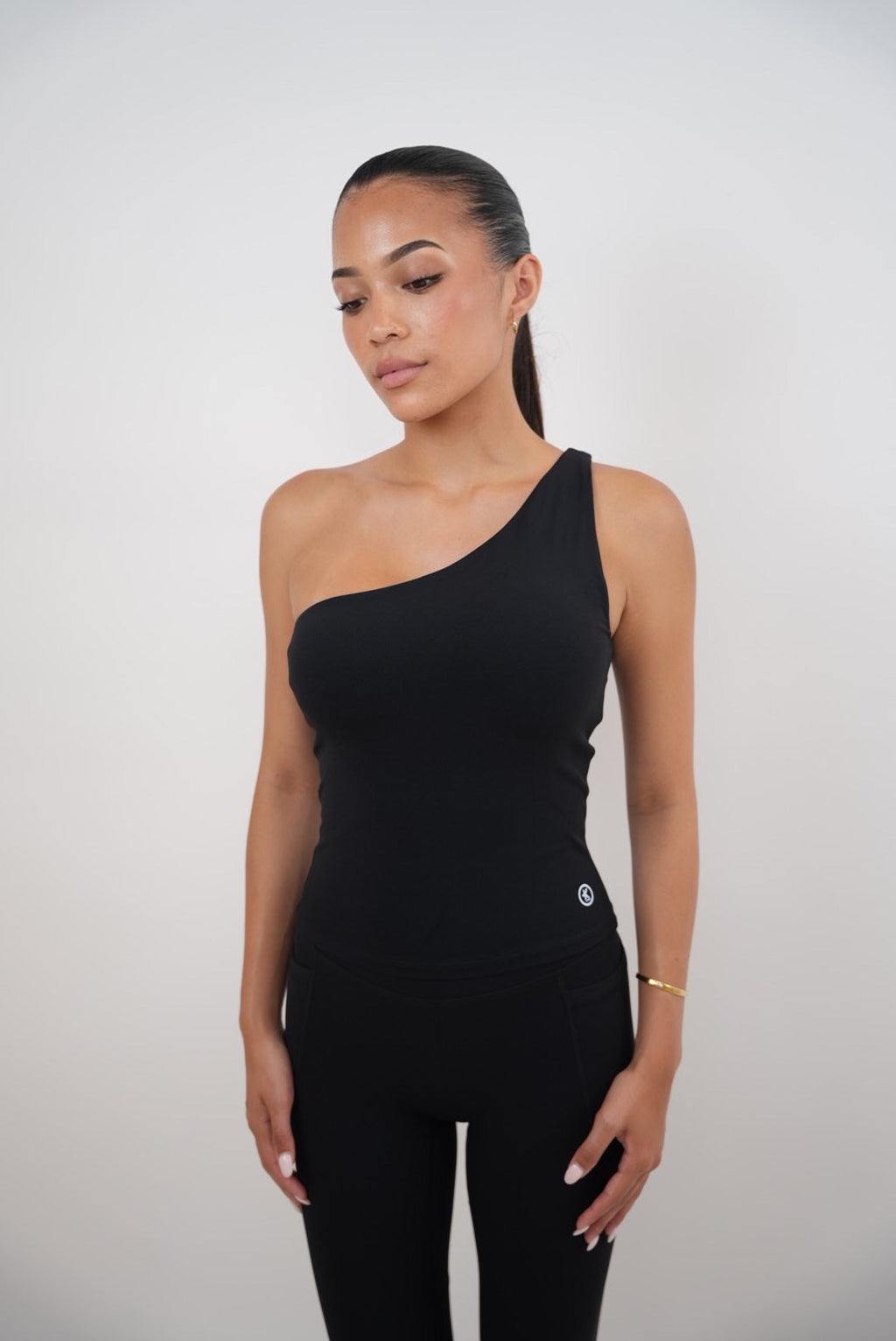 KIMITH I Am Wealthy Black One Shoulder Top