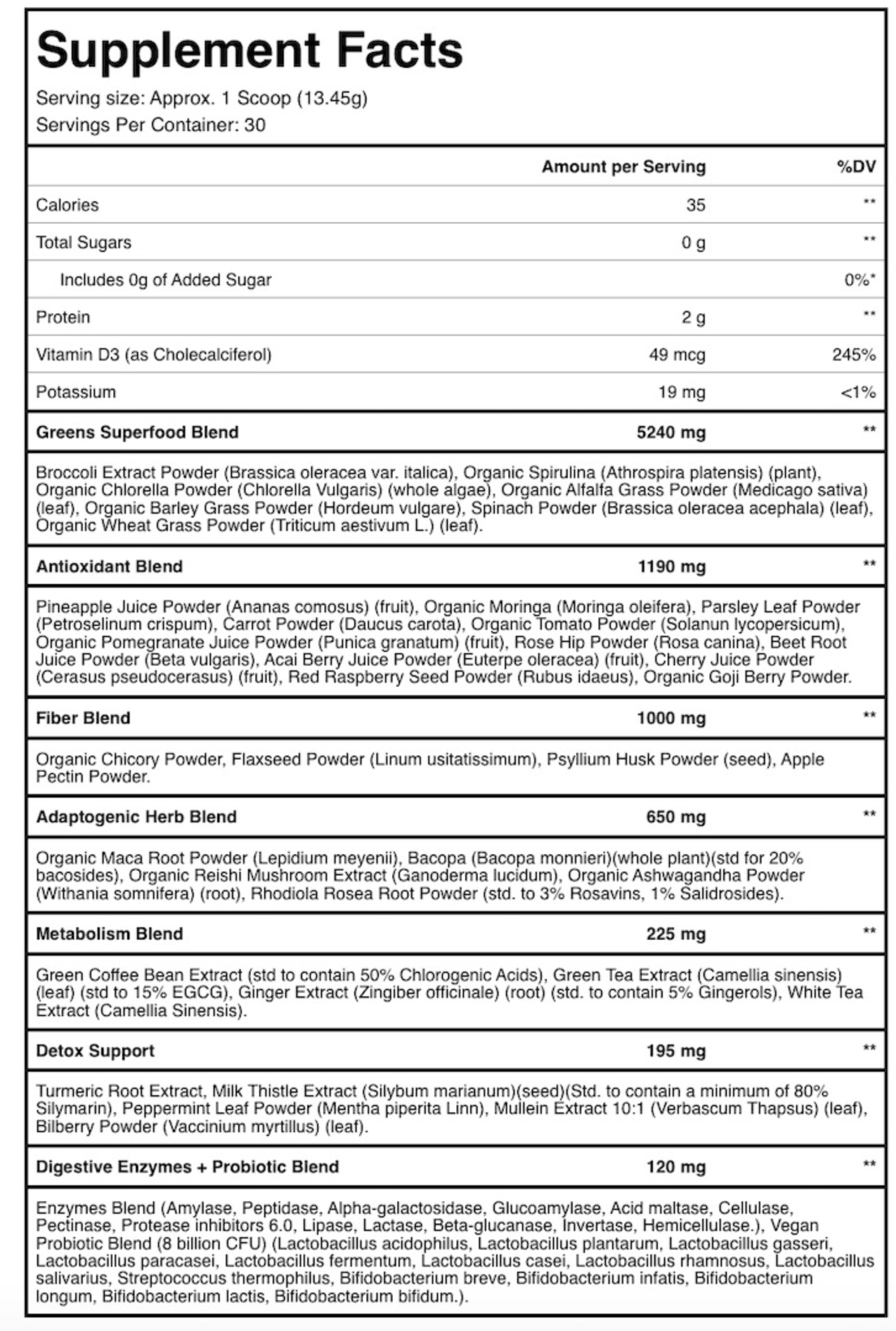 Essential Greens & Superfood Powder